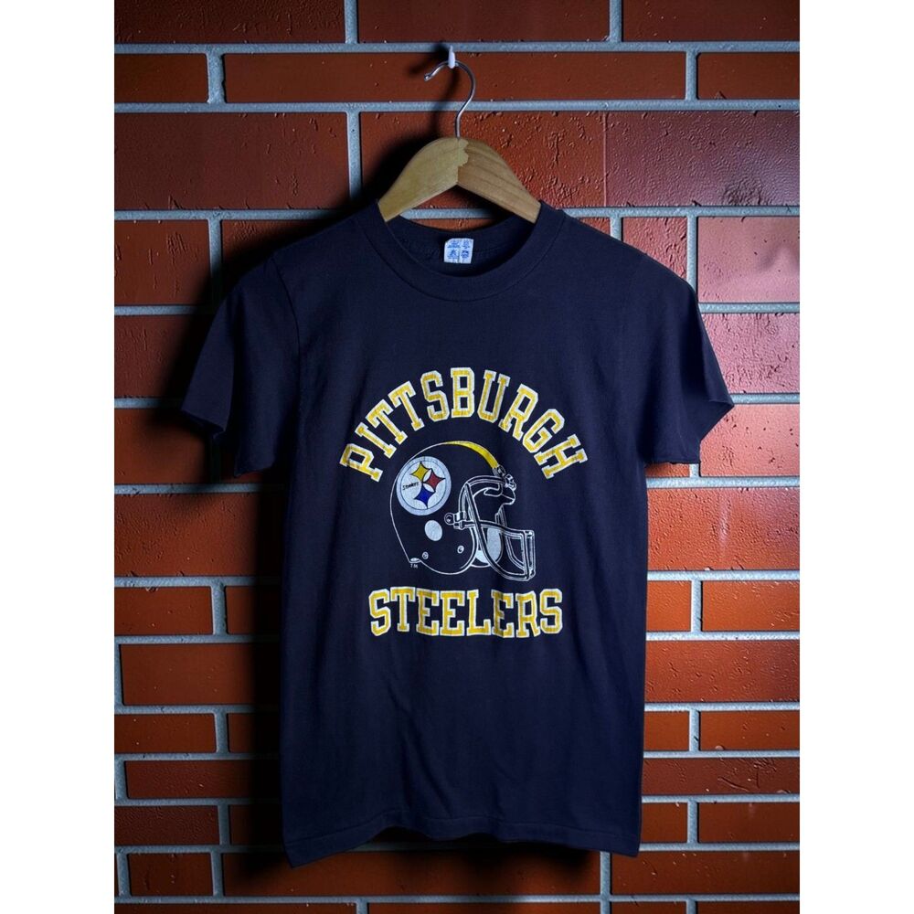 Vintage Champion Pittsburgh Steelers NFL T Shirt Men's Medium USA Made Black